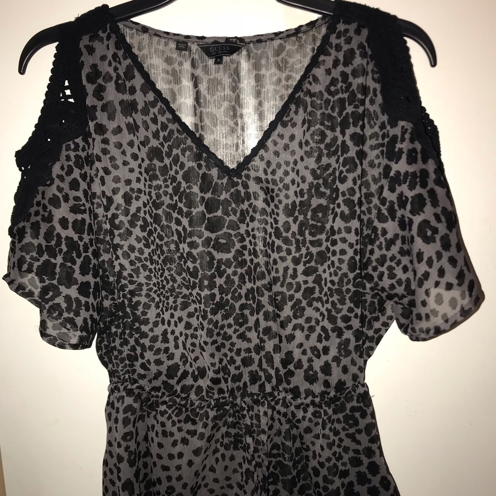 Guess Collection Semi Sheer blouse crochet sleeve